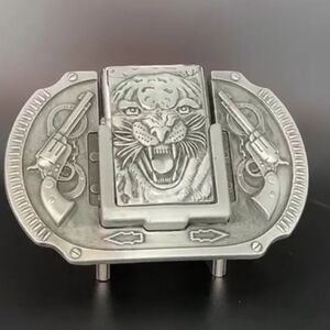 New Tiger revolver pistol lighter belt buckle